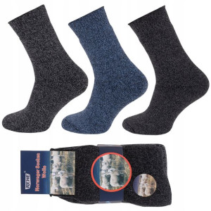 3x Skarpety Wełniane Męskie Ciepłe Wełna 39-43