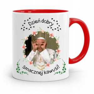 Kubek Czerwony Jan Paweł Ii Papież Dzień Dobry