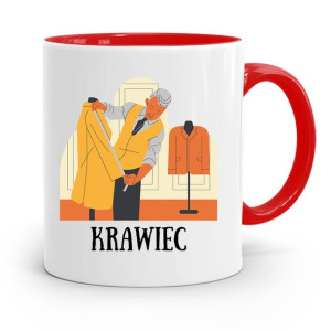Kubek Czerwony Krawca Krawcowej Krawiec Prezent