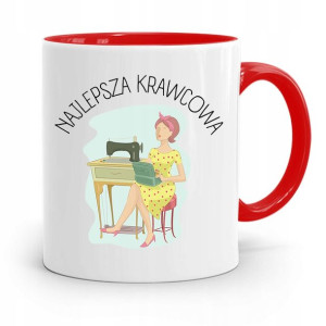 Kubek Czerwony Krawca Krawcowej Najlepsza Krawcowa