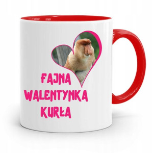Kubek Czerwony Na Walentynki Fajna Walentynka Kurł