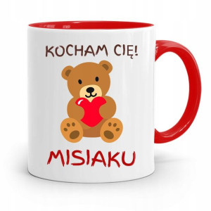 Kubek Czerwony Na Walentynki Kocham Cię Misiaku
