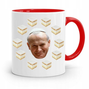 Kubek Czerwony Papież Papaj Jan Paweł Ii Prezent