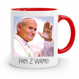 Kubek Czerwony Papież Papaj Jan Paweł Ii Prezent