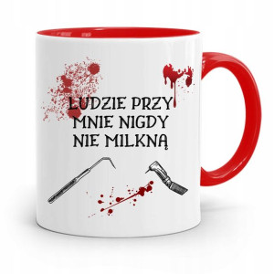Kubek Czerwony Prezent Dentysty Nigdy Nie Milkną