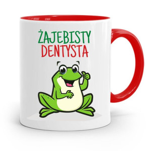 Kubek Czerwony Prezent Dentysty Żajebisty Dentysta