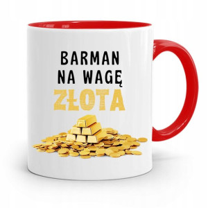 Kubek Czerwony Prezent Dla Barmana Na Wagę Złota