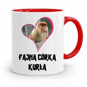 Kubek Czerwony Prezent Dla Córki Fajna Córka Kurła