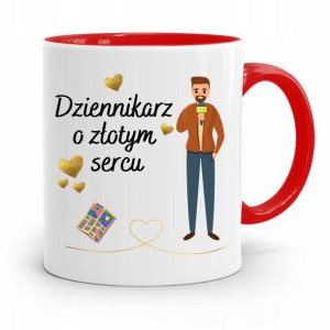 Kubek Czerwony Prezent Dla Dziennikarza Reportera