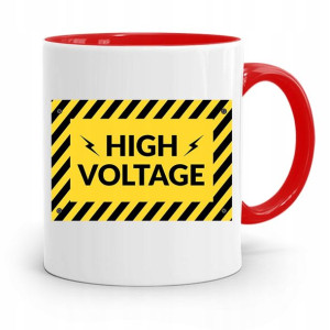 Kubek Czerwony Prezent Dla Elektryka High Voltage