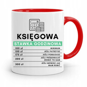 Kubek Czerwony Prezent Dla Księgowej Księgowego