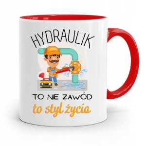Kubek Czerwony Prezent Dla Hydraulika Styl Życia