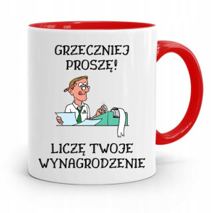Kubek Czerwony Prezent Dla Księgowej Księgowego