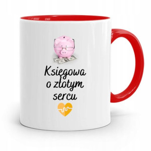 Kubek Czerwony Prezent Dla Księgowej Księgowego