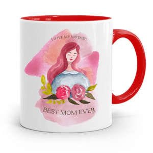 Kubek Czerwony Prezent Dla Mamy Matki Best Mom