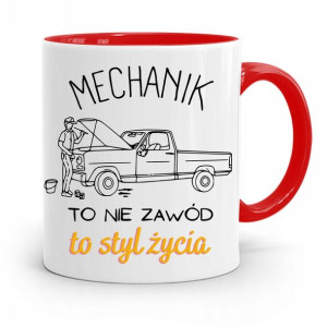 Kubek Czerwony Prezent Dla Mechanika To Styl Życia