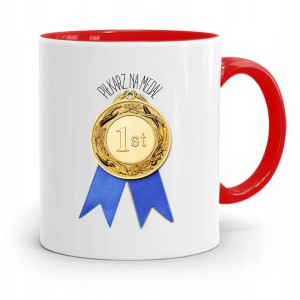 Kubek Czerwony Prezent Dla Piłkarza Na Medal #1