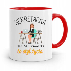 Kubek Czerwony Prezent Sekretarki To Styl Życia