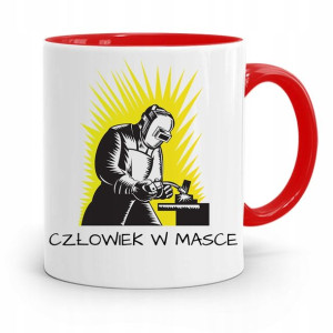 Kubek Czerwony Prezent Spawacza Człowiek W Masce