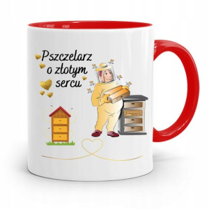 Kubek Czerwony Pszczelarza O Złotym Sercu