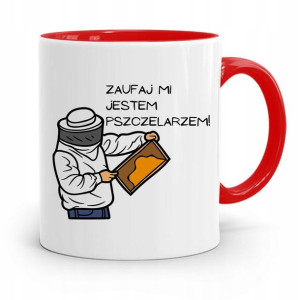 Kubek Czerwony Pszczelarza Zaufaj Mi Prezent