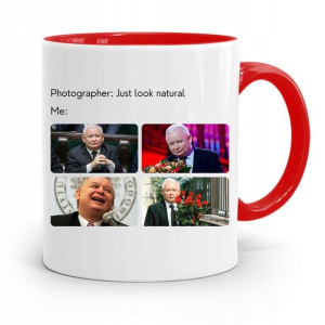 Kubek Czerwony Śmieszny Pis Jarosław Kaczyński