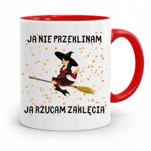 Kubek Czerwony Śmieszny Zabawny Ja Nie Przeklinam