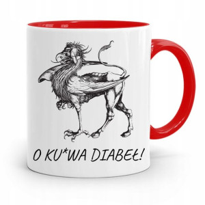 Kubek Czerwony Śmieszny Zabawny O Ku*wa Diabeł!