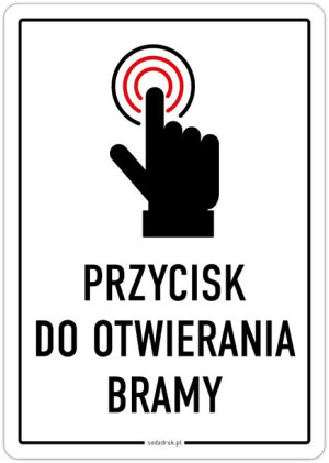 Przycisk do otwierania bramy – naklejka