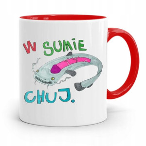 Kubek Czerwony Śmieszny Zabawny W Sumie Ch*j