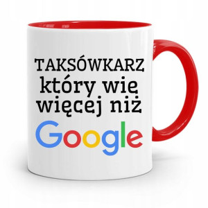 Kubek Czerwony Taksówkarza Który Wie Więcej