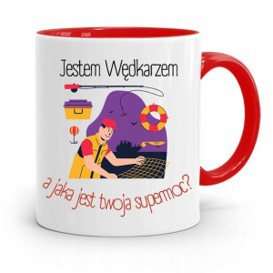 Kubek Czerwony Wędkarza Jestem Wędkarzem Prezent