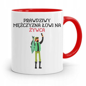 Kubek Czerwony Wędkarza Prawdziwy Mężczyzna
