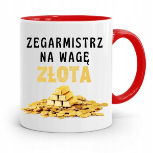 Kubek Czerwony Zegarmistrza Na Wagę Złota Prezent