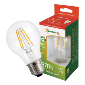 Żarówka LED E27 7W COG GLS barwa ciepła WOJ14599 SPECTRUM LED