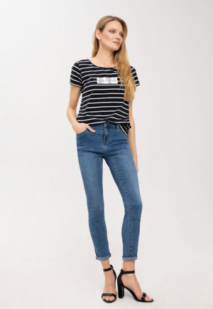 Damskie Jeansy Niebieskie Rurki Slim Fit Volcano D-kelly 34 34-30