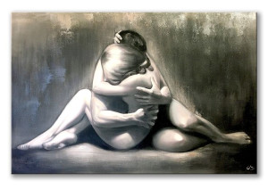 Obraz olejny ręcznie malowany na płótnie 80x120cm kochankowie
