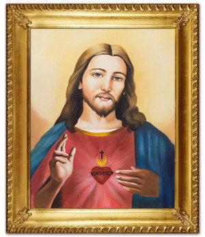 Obraz z Jezusem Chrystusem 54x64cm Obraz ręcznie malowany na płótnie