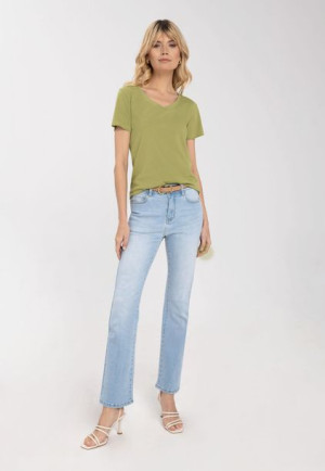 Damskie Spodnie Jeansowe Z Szeroką Nogawką Wide Bootcut D-maggy 32-32
