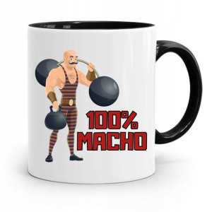 Kubek Prezent Czarny Dla Chłopaka 100%macho