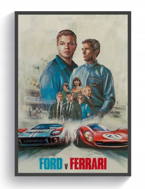 Ford Ferrari Le Mans 66 plakat 40x60cm Bale Damon