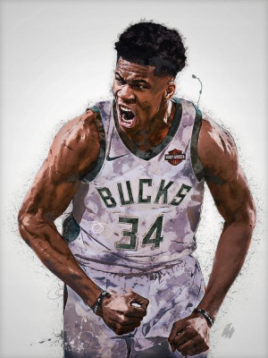 Plakat Giannis Antetokounmpo NBA 60x90 premium