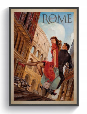 Roma Włochy Rzym Plakat podróżniczy 60x90 podróże