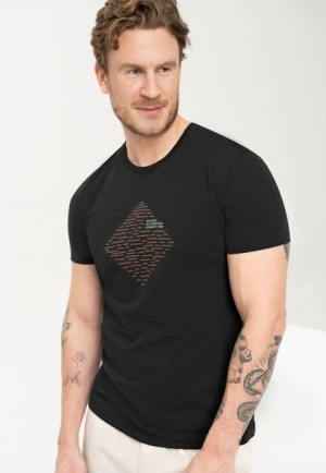 T-shirt Męski Klasyczny Z Nadrukiem Volcano T-silence 3xl