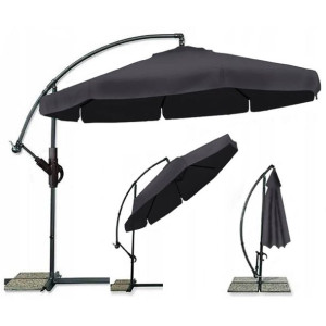 DUŻY PARASOL 350cm z Wysięgnikiem XXXL Grafitowy