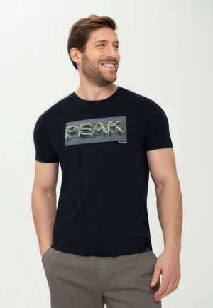 Męski T-shirt Koszulka Czarna Z Napisem Volcano T-liner 3xl