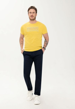 Męski T-shirt Koszulka Żółta Z Napisem Volcano T-liner Xl
