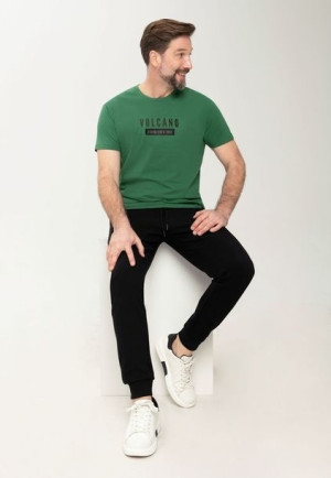 Koszulka Męska T-shirt Nadruk Z Napisem Volcano T-brad L