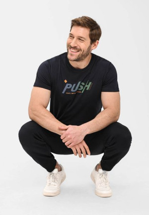Męski T-shirt Koszulka Z Nadrukiem Napis Volcano T-push L