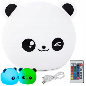Lampka Nocna Miś Panda - Led Pilot Świecąca Usb Rgb Różne Efekty Miękka